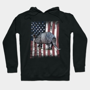 Armadillo US Flag USA America Hoodie